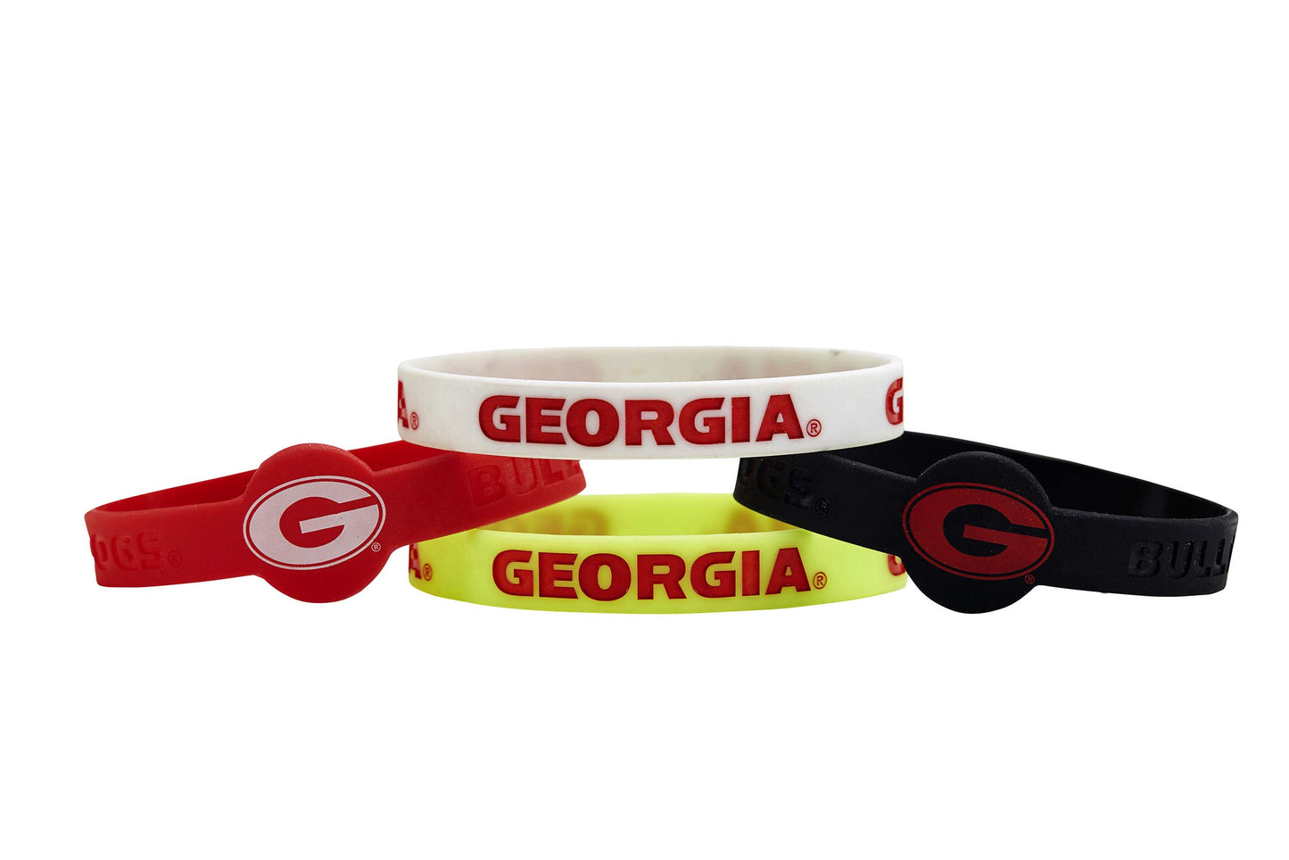 Lot de 4 bracelets en silicone Aminco NCAA Georgia Bulldogs