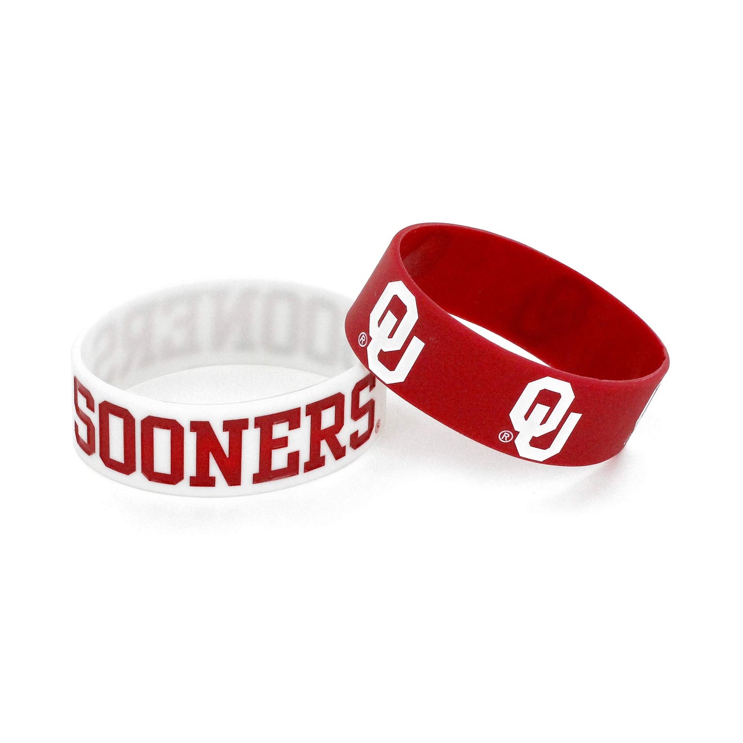 Pulseras de silicona de los Oklahoma Sooners de la NCAA de Aminco, paquete de 2