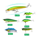 VAYTOP - Kit de 437 señuelos de pesca para agua dulce y salada, kit de señuelos para pesca de lubina, trucha, lubina, salmón, lucioperca, anzuelos de pesca, caja de aparejos de pesca, kit de accesorios de pesca, cebo de pez realista