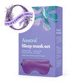 ASUTRA Silk Eye Pillow for Sleep, Purple - Filled w/Lavender Buds & Flax Seeds, Weighted Eye Mask, Meditation & Light Blocking Blindfold, Cooling Gel Mask Included