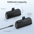 Mini Portable Charger Power Bank for iPhone,5200mAh Portable Phone Charger, Ultra-Compact PD Fast Charging Battery Pack Compatible with iPhone 14/14 Plus/Pro Max/13/12/12 Mini/11/XS/XR/X/8/7/6/6s