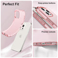 Funda para iPhone 15 Pro Max, color rosa, bonita y femenina, transparente, para mujeres y niñas, de grado militar, a prueba de caídas, a prueba de golpes, delgada y protectora (rosa)