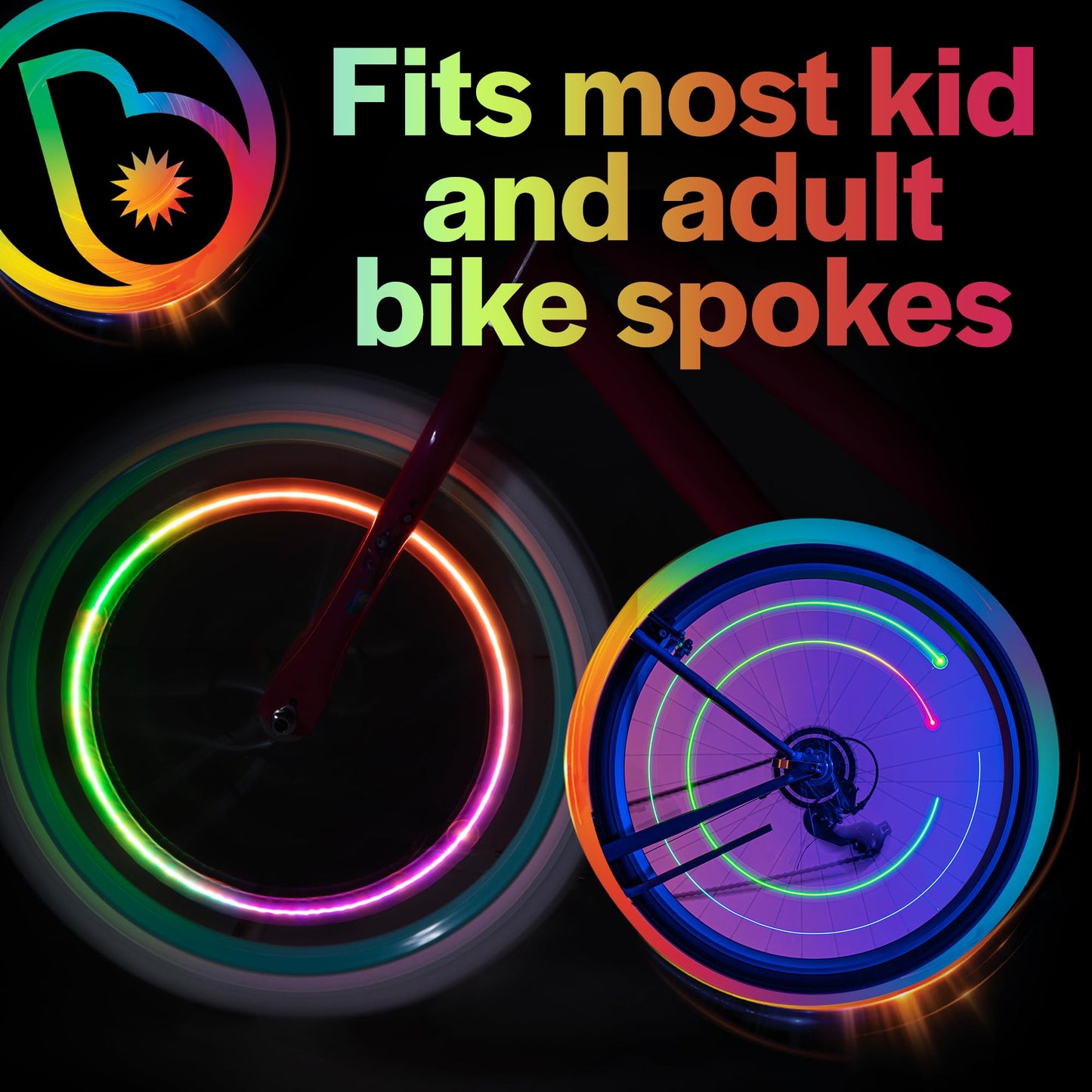 Mini lumières LED pour rayons de vélo Brightz Orbit Brightz Burning Man Lumières pour rayons de vélo Lumières LED pour rayons de vélo Accessoires pour rayons de vélo pour enfants Lumières pour roues de vélo, RVB