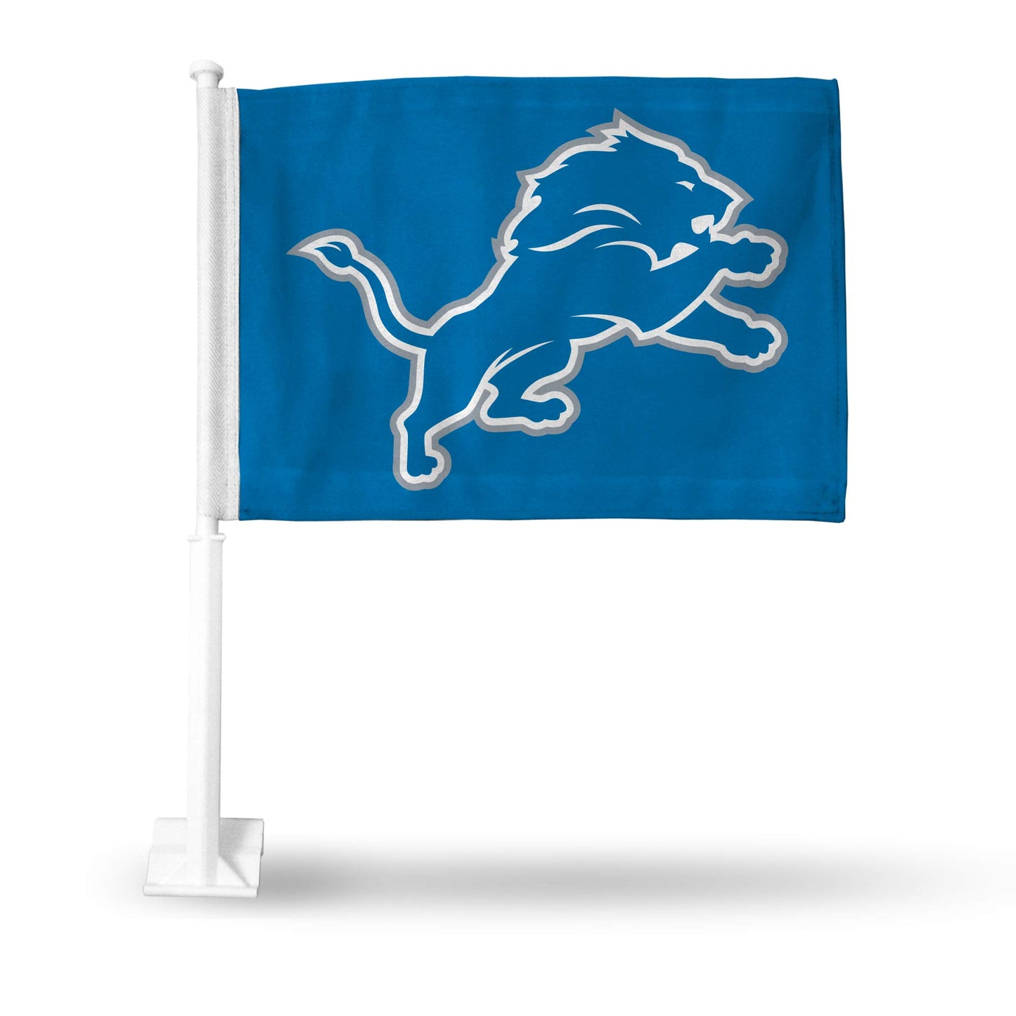 Bandera para auto estándar de doble cara de los Detroit Lions de la NFL de Rico Industries, 16" x 19", mástil resistente que se engancha al auto, camión o automóvil