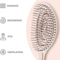 Ninabella Organic Detangling Hair Brush for Women, Men & Children - Does not Pull on Hair - Hair Straightening Brushes for Straight, Curly & Wet Hair - Unique Spiral Hairbrush