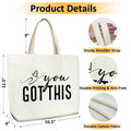 Zwsrplo You Got This Gifts for Women Aesthetics Tote Bag, Inspirational Gifts for Women Motivational Gifts for Women Coworker Colleague Canvas Tote Bag for Women Christmas Gifts -15