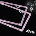 Pink License Plate Frame 1 Pack Bling License Plate Frame Rhinestone License Plate Frame Sparkly License Plate Frame Diamond License Plate Frame Bedazzled License Plate Frame with Bling Cup Coasters