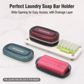 Shampoo Bar Holder Travel Case, Large Soap Holder for 10 oz Oversized Bars, Laundry Soap Bar Holder for 7 oz Bars, Durable & Versatile Storage with Drainage Layer (1 Pack, Black Style A-Large)