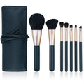 DEFSAP Makeup Brushes Set, Professional Make up Brush Set, Premium Brush Kit tools, Soft Synthetic Hair Makeup Brushes for Face, Cheek, & Eye Makeup, with PU Brush Bag (Dark Green,7 Pcs)