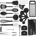 Juego de utensilios de cocina de 35 piezas, juego de espátulas de silicona de acero inoxidable de nailon antiadherentes y resistentes al calor - Accesorios de cocina, artículos esenciales para el hogar, artículos imprescindibles para el apartamento