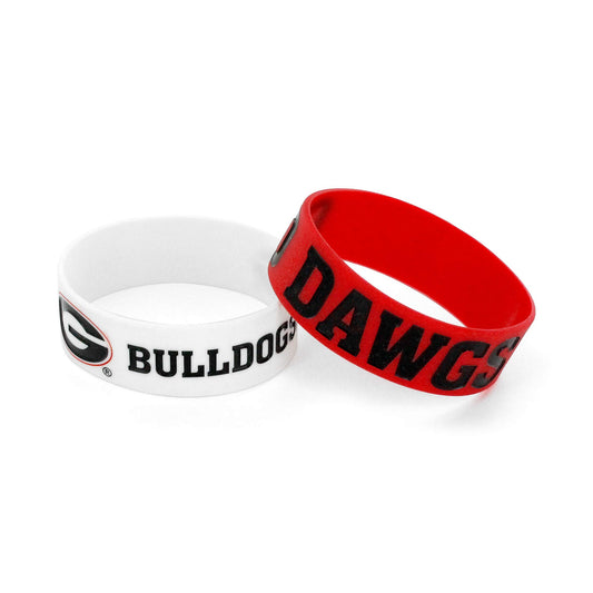 Pulsera ancha NCAA Georgia Bulldogs de aminco, paquete de 2