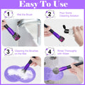 Makeup Brush Cleaner, Silicone Cosmetic Makeup Brush Cleaner Mat Pad Cleaning Tool, Portable Washing Cleaner with Suction Cup for Makeup Cosmetic Brushes (1 piece Purple)