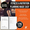 NewMe Fitness Journal for Women/Men, Food & Workout Journal, Planner Log book to Track Weight Loss, Muscle Gain, Gym Bodybuilding Progress, Daily Personal Health Tracker - 1 Pack (Fitness & Nutrition)