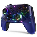 VOYEE Switch Controller, LED Star Wireless Pro Controllers Compatible with Lite/OLED, Multi-Platform Windows PC/IOS/Android with 9 Colors RGB Light/Programmabele/Vibration/Turbo/Wakeup