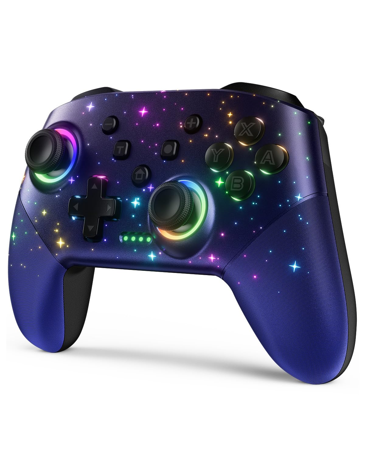 VOYEE Switch Controller, LED Star Wireless Pro Controllers Compatible with Lite/OLED, Multi-Platform Windows PC/IOS/Android with 9 Colors RGB Light/Programmabele/Vibration/Turbo/Wakeup