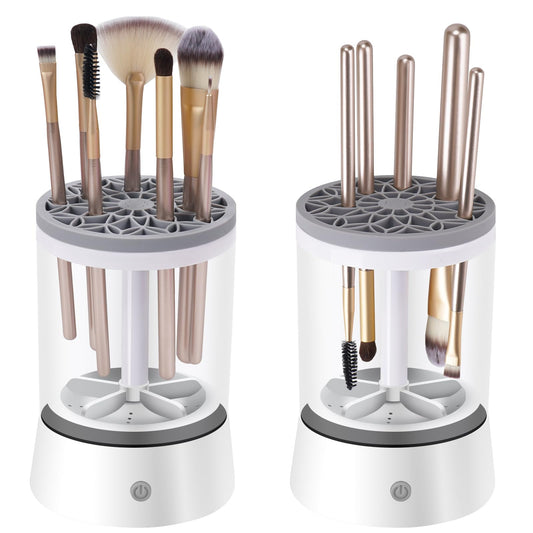 lux queen 2024 New Electric Makeup Brush Cleaner, Automatic Positive And Negative Turbines,Automatic spin drying Makeup Brush Cleaner Fit with Makeup Brush Drying Rack For All Size Makeup Brush