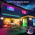 Tiras de luces LED Tenmiro de 130 pies (2 rollos de 65 pies) Tiras de luces inteligentes con control por aplicación Luces LED RGB para dormitorio, luces que cambian de color con sincronización de música para fiestas en la habitación