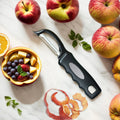 Swivel Vegetable Peeler, Potato Peeler with Blemish Remover, Veggie Peeler with Sharp Stainless Steel Blades, Fruit Peeler with Comfortable Handle for Kitchen