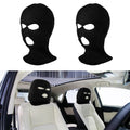 2Pcs Funny Car Headrest Cover, Personalized Car Seat Face Mask, Funny Hat for Car Seat Headcover Spoof Face Car Seat Head Rest Cover Protector Breathable Headrest Cover for Most Cars(Black)