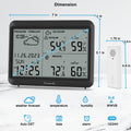 DreamSky Weather Station Indoor Outdoor Thermometer Wireless - Atomic Clock with Indoor/Outdoor Temp, Date & Day, Battery Powered, Home Weather Forecast Clock with Inside Outside Temperature Humidity