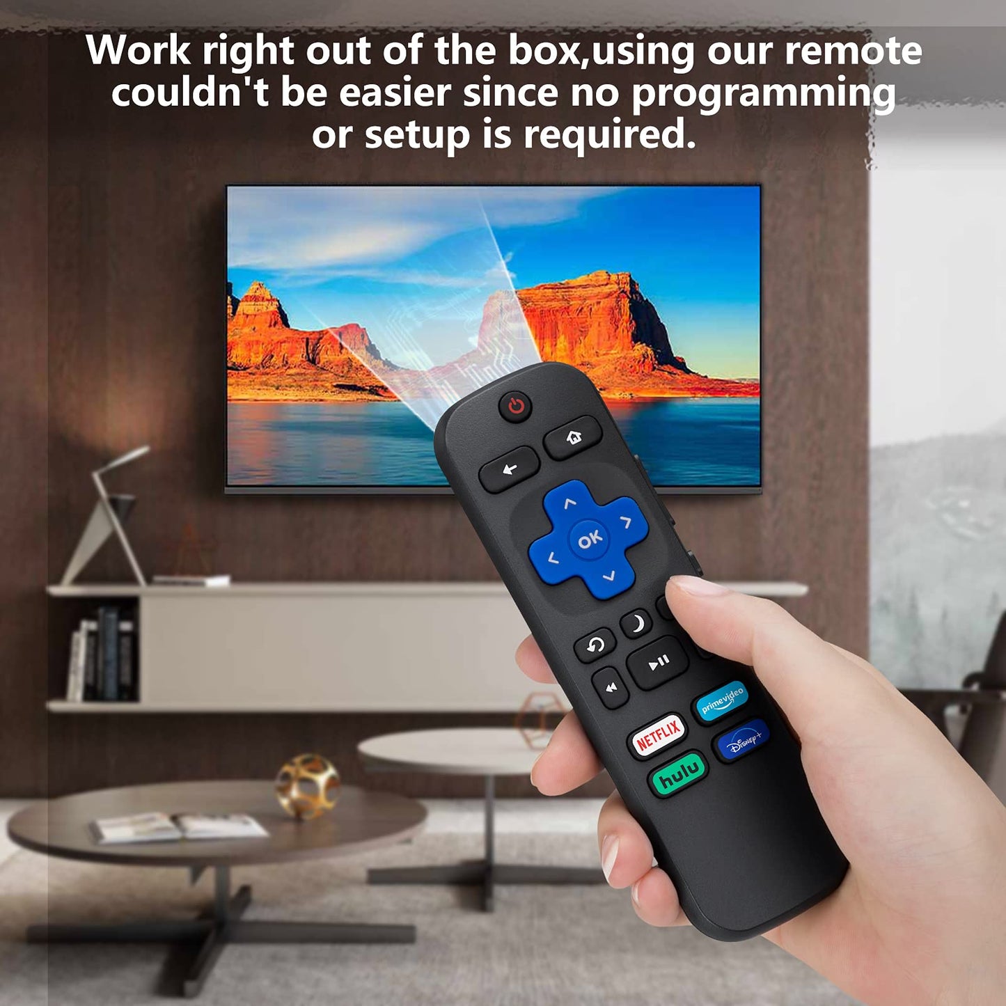 Replacement Remote Control Only for All Roku TV, Compatible for TCL Roku/Hisense Roku/Onn Roku Series Smart TVs (Not for Roku Stick and Box)