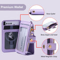 M-Plateau Phone Wallet Stick On, Credit Card Holder for Women Attachable 3M Sticker,Phone Card Holder Compatible with iPhone 14 pro case and Most Smartphones (Purple)