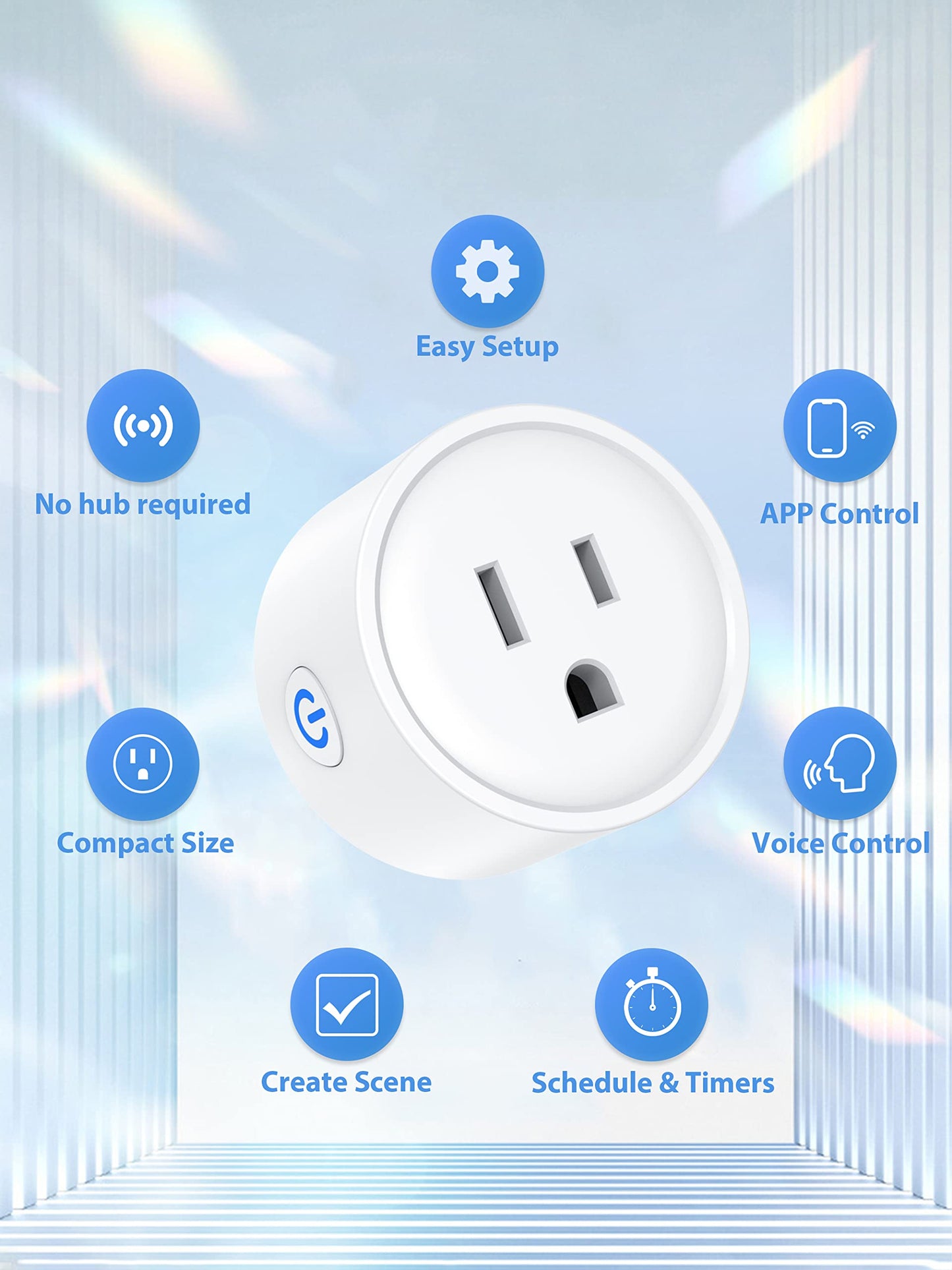 EIGHTREE Smart Plug, Smart Plugs That Work with Alexa & Google Home, Compatible with SmartThings, Smart Outlet with WiFi Remote Control and Timer Function, 2.4GHz Wi-Fi Only, 2Packs