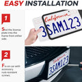 Aujen Silicone License Plate Frames,2 Pack Black Side-Opening License Bracket Holder with Easy Installation, License Plate Frame Without Obstruction.Rustproof, Rattle Proof & Weatherproof Universal