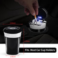 Cenicero para coche con tapa a prueba de olores, cenicero desmontable con taza interior de cerámica, cenicero sin humo para coche, hogar, oficina, cenicero portátil con luz LED para interior, exterior, regalos para el día del padre para papá