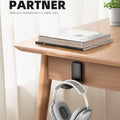 Soporte para auriculares Lamicall, soporte adhesivo para auriculares, soporte con gancho para auriculares, soporte para auriculares con clip debajo del escritorio, abrazadera para auriculares para Airpods Max, HyperX, Sennheiser, color negro