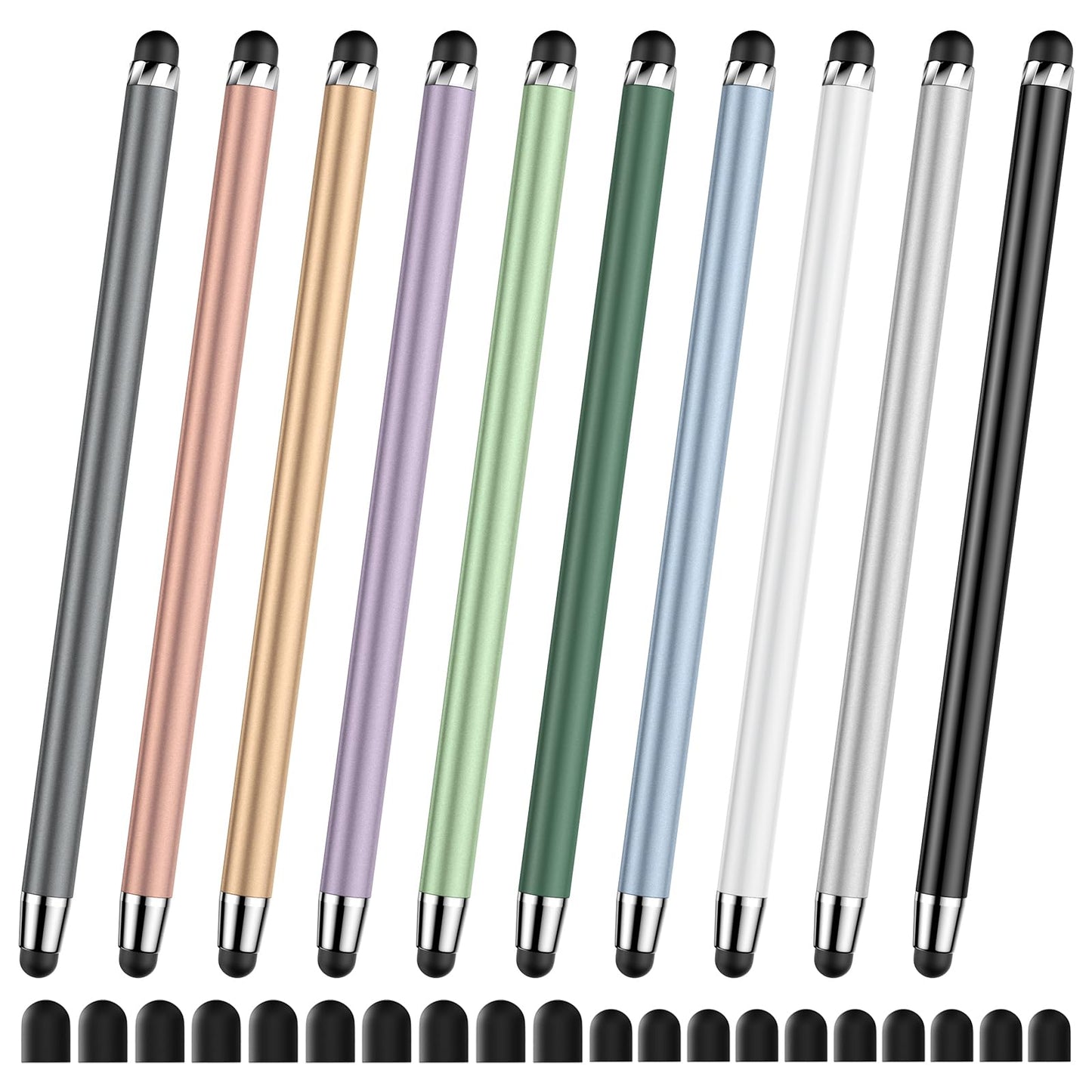 10 PCS Stylus,Stylus Pen for Touchscreen,2-in-1 Stylus Pen for iPad, High Sensitivity & Precision Suitable for All Touch Screens of iPhone/ipad/Android Tablets(10 Stylus Pen + 20 Tips)