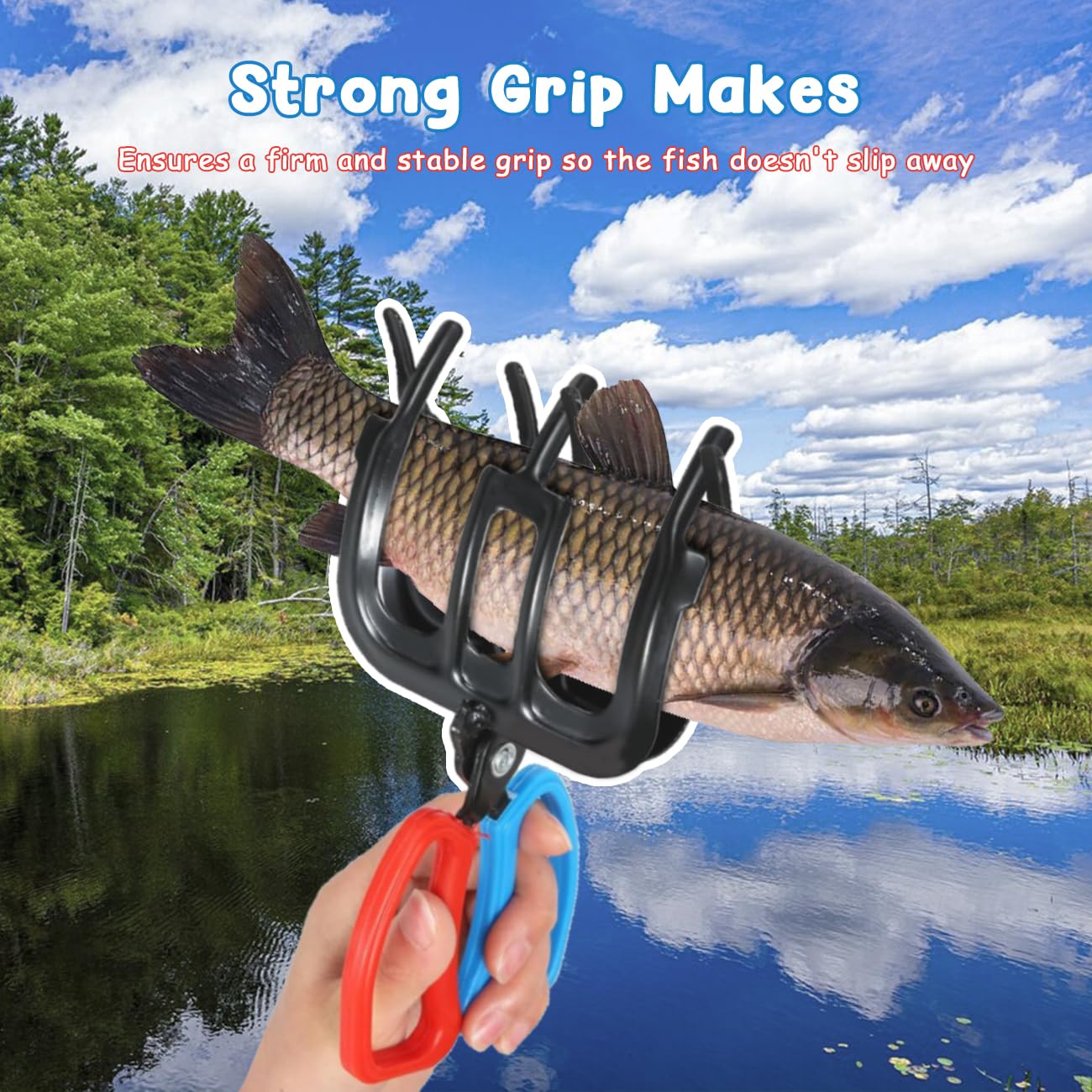 FWYDRJZC Pinza de pesca de 3 garras, pinza de metal para control de peces, pinzas de pesca, pinzas para controlar peces, accesorios para la mayoría de los peces de agua dulce