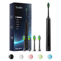 7AM2M Sonic Electric Toothbrush, High Power Rechargeable Toothbrushes, 5 Modes with 2 Minutes Built in Smart Timer, with 4 Brush Heads for Adults and Kids, One Charge for 60 Days (Black)