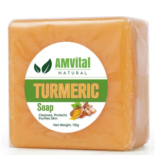 AMVital Turmeric Soap Bar for Face & Body-Acne, Smooth Skin, Natural Handmade Soap For All Skin Types, Turmeric Body Soap For Men and Women(3.88 oz)