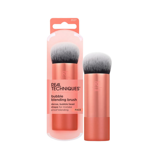 Real Techniques Bubble Blending Makeup Brush, Multipurpose Foundation Brush For Liquid, Cream, & Powder Products, Unique Round Brush Head, Synthetic Bristles, Vegan & Cruelty Free, 1 Count