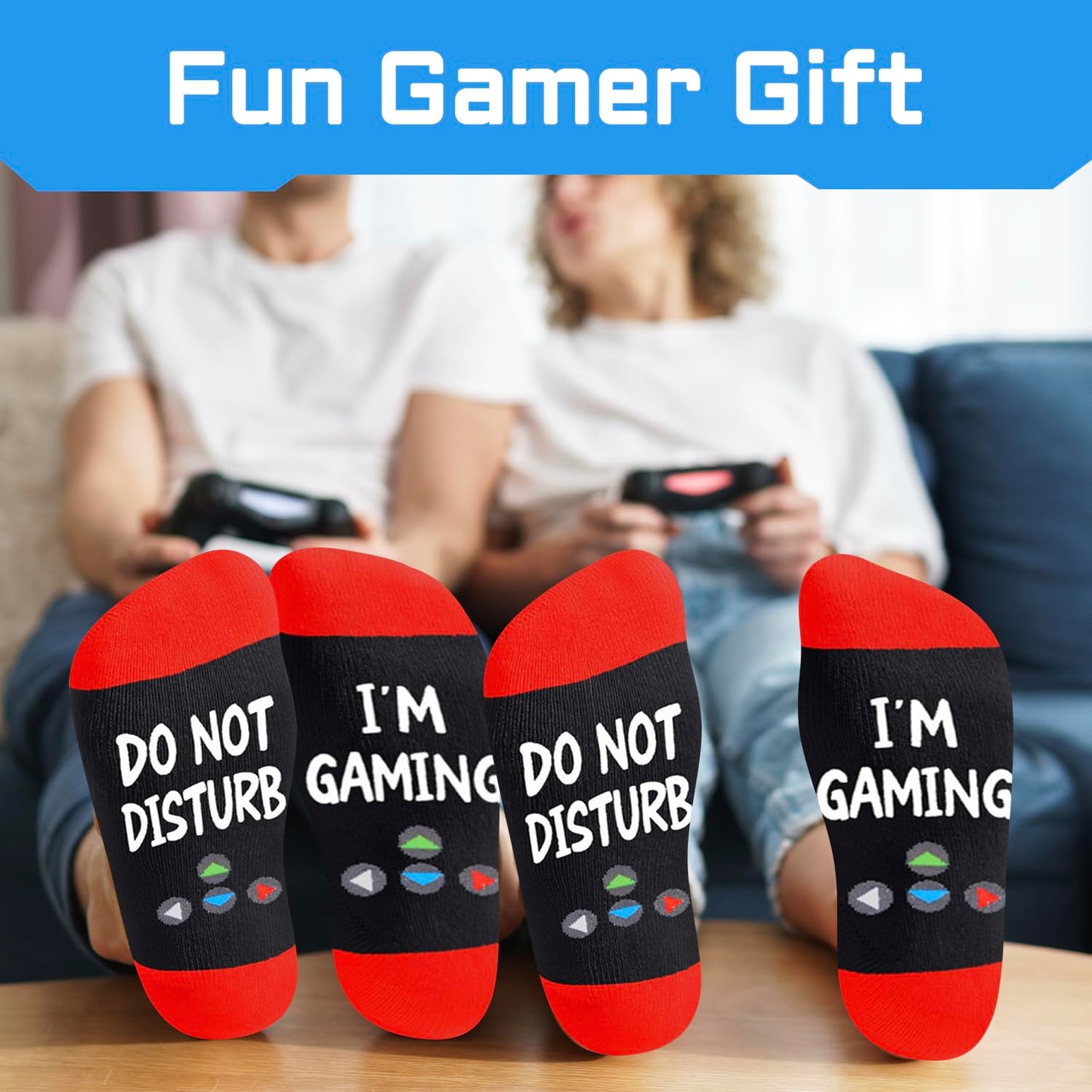 Cadeaux de jeu pour les adolescents joueurs - Chaussettes de jeu amusantes Chaussettes de jeu vidéo Cadeaux de Noël pour les enfants de 4 à 6 ans