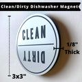 Clean Dirty Dishwasher Magnet | Reversible Sign Looks Great on Stainless Steel | Clean Farmhouse Design Decor | Strong Magnet | Engraved on Premium Materials | Won't Fade like a Sticker