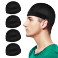 Gorro de seda para hombre, gorro de seda satinada con ondas para dormir, gorros de seda con banda elástica Durags para ondas de 360, 540 y 720 grados, gorro de ducha para dormir, gorro de seda para el cabello para hombres y mujeres (negro)