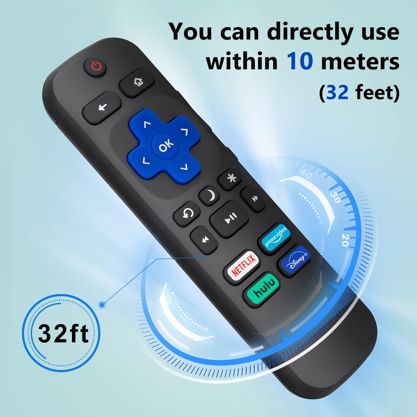 (Pack of 2) Replacement Remote Control Compatible for Roku TV,for TCL Roku/for Hisense Roku/for Onn Roku(Not for Roku Stick,Box and Players)