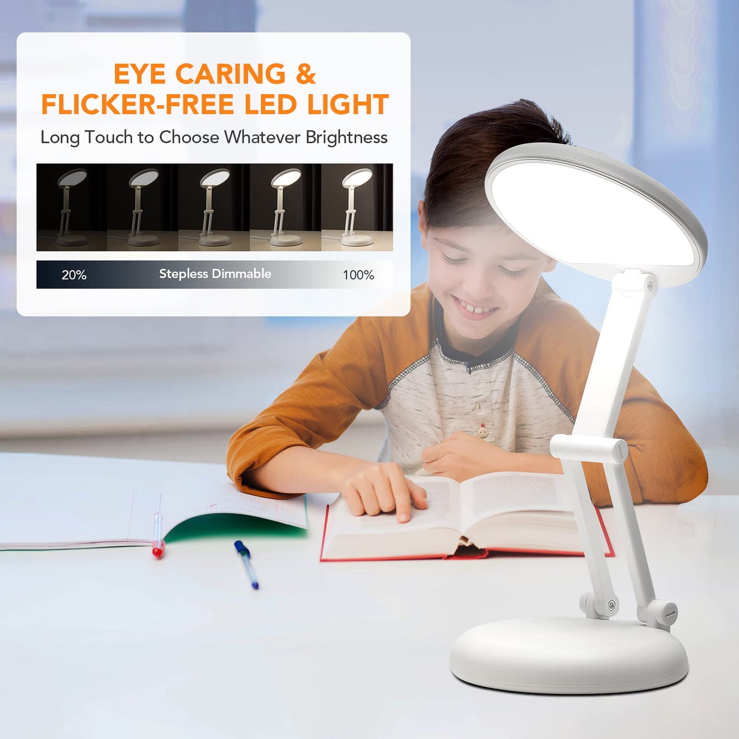 Battery Operated Lamp Rechargeable Lamp Foldable+Portable Light,9 Brightness Dimmable Cordless Lamp Rechargeable Light Wireless Lamp Mini Lamp,Cordless Lamps Rechargeable Cordless Table Lamp USB Light