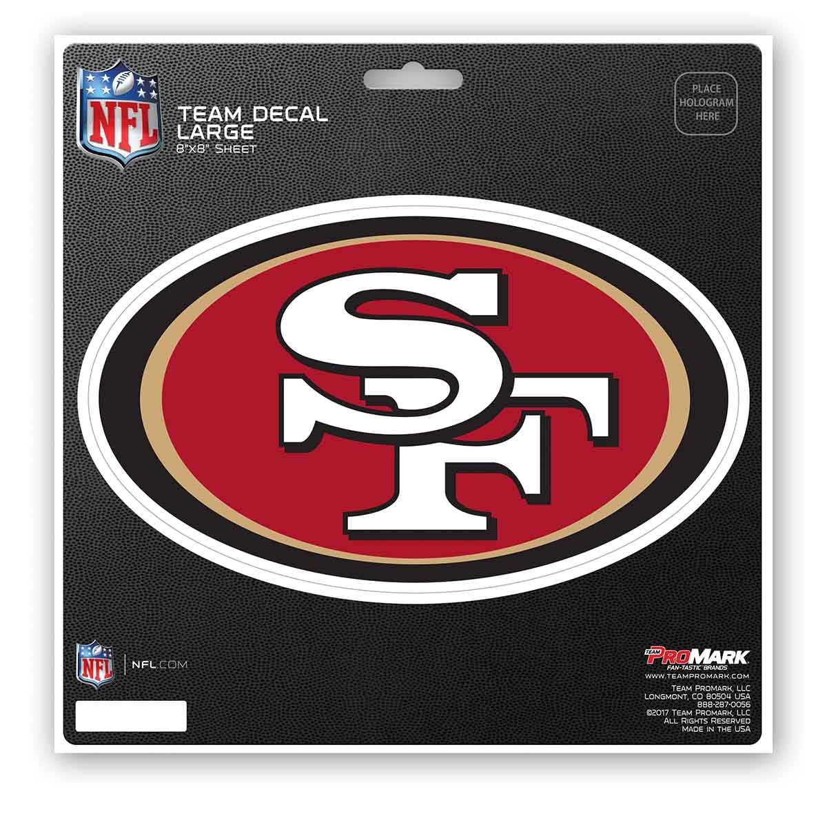 FANMATS NFL - Adhesivo grande de los San Francisco 49ers, 8" x 8", color rojo