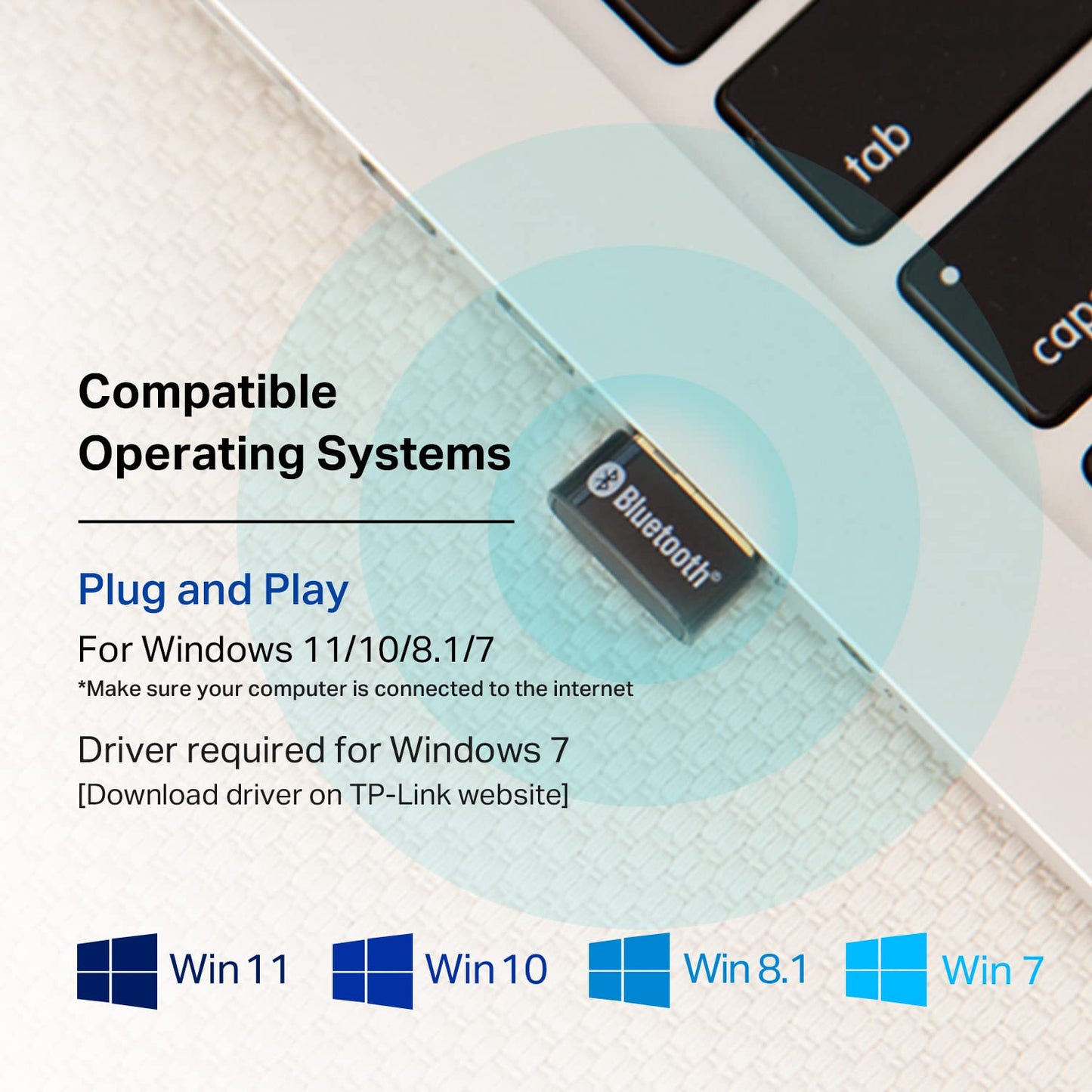 TP-Link USB Bluetooth Adapter for PC, Bluetooth 5.0/5.3 Dongle Receiver, Plug and Play, Nano Design, EDR & BLE, Supports Windows 11/10/8.1/7 for Desktop, Laptop, PS5/PS4/Xbox Controller (UB500)