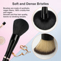 Jilier Travel Makeup Brushes with Case, 4 in 1 Makeup Brush Set, Powder Brush, Foundation/Blush Brush, Eyeshadow Brush, Concealer Brush, Double Ended Makeup Brush Ideal for Liquid, Cream, Powder