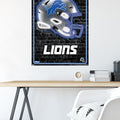 Póster de pared con el casco de neón número 23 de los Detroit Lions de la NFL de Trends International, 34 x 22,4 cm, versión sin marco