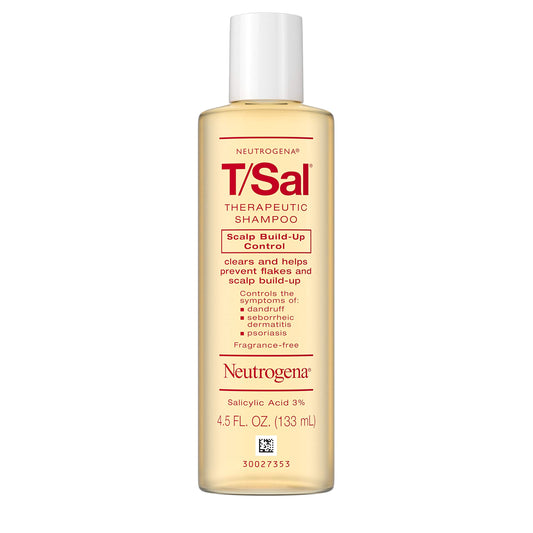 Neutrogena T/Sal Therapeutic Shampoo for Scalp Build-Up Control with Salicylic Acid, Scalp Treatment for Dandruff, Scalp Psoriasis & Seborrheic Dermatitis Relief, 4.5 fl. oz