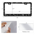 OTOEZ Black Bling License Plate Frame and Clear Cover Set for Women Sparkle Rhinestone Diamond License Plate Frame with Clear License Plate Protector for All Car Truck SUV (1 pc, Black)