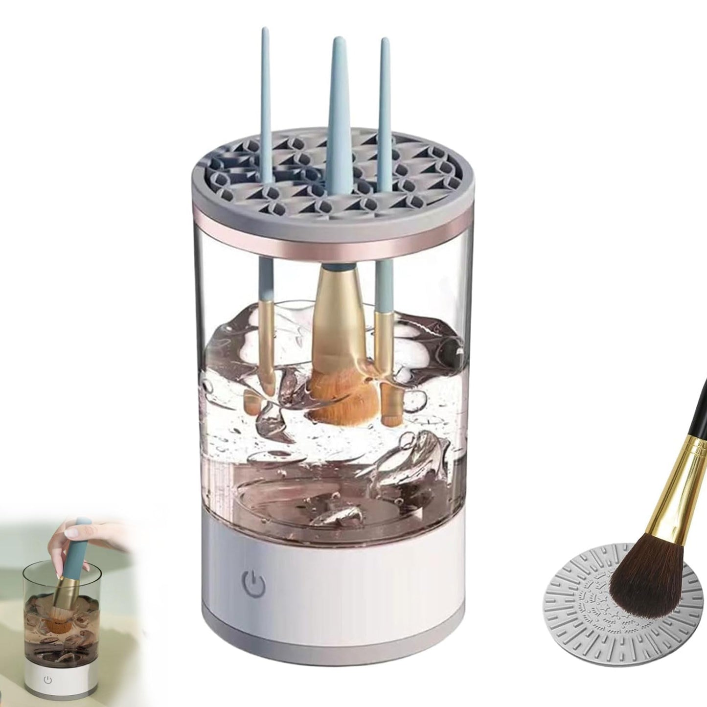 Beauty Swirl Cosmetic Brush Cleaner, 2025 Upgrade Makeup Brush Cleaner Machine, Electric Makeup Brush Cleaner - Automatic Spinning Cosmetic Tool for Deep Cleaning All Types of Brushes Set