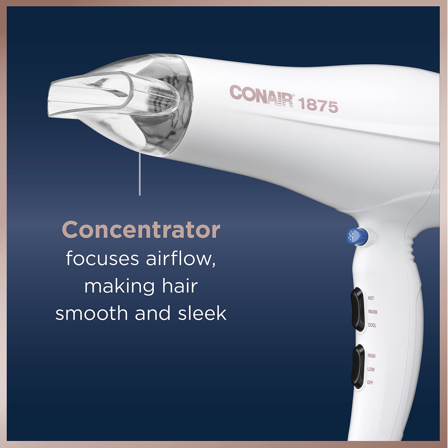 Sèche-cheveux double en céramique Conair | Sèche-cheveux avec conditionnement ionique | Comprend un concentrateur