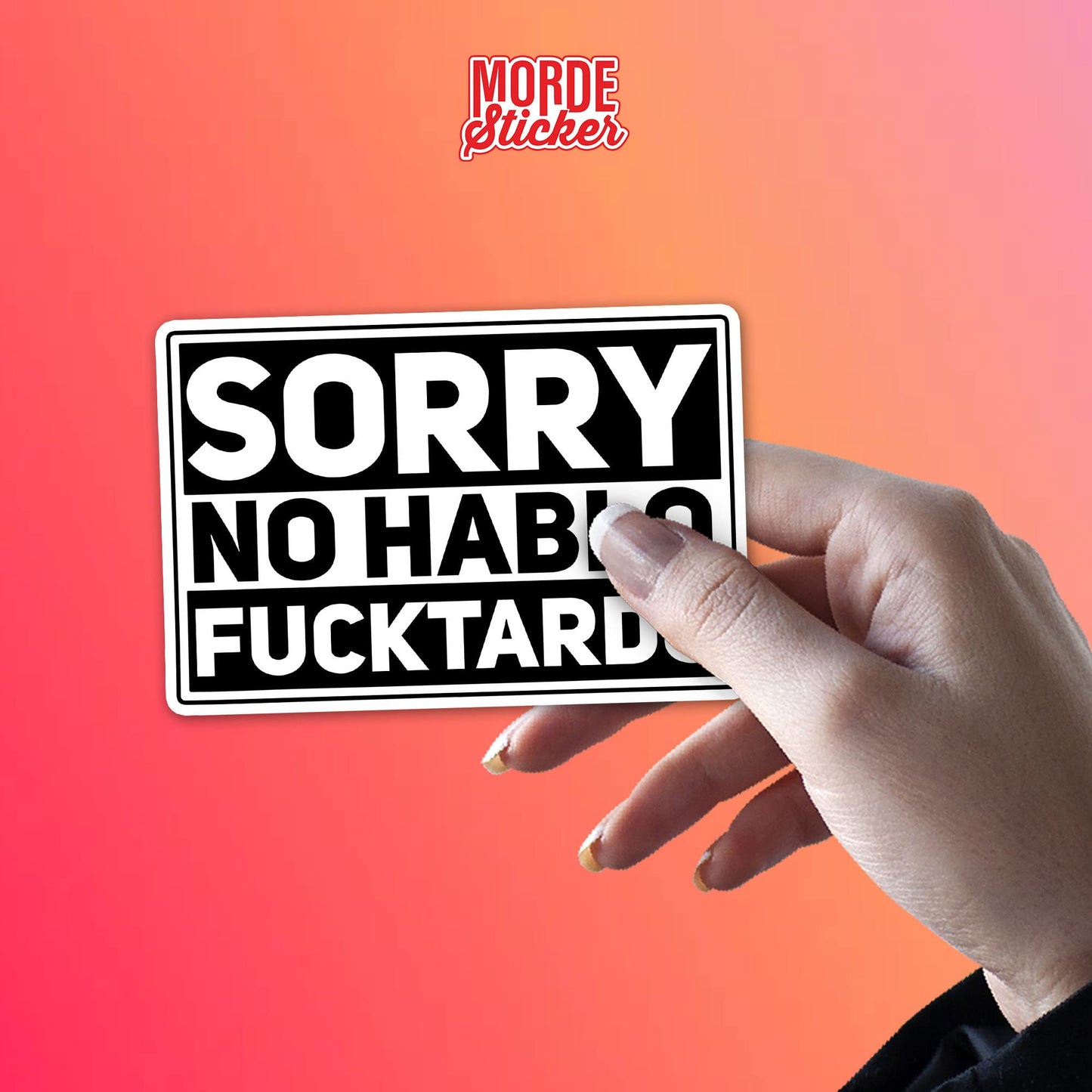 (3Pcs) Sorry No Hablo Fuctardo Sticker Funny Spanish Offensive Saying Sarcastic 2" Die-Cut Waterproof Vinyl Sticker for Hard Hat Laptop Water Bottle Phone Case Merchandise Decor Decal Stuff Birthday