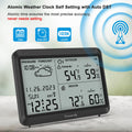 DreamSky Weather Station Indoor Outdoor Thermometer Wireless - Atomic Clock with Indoor/Outdoor Temp, Date & Day, Battery Powered, Home Weather Forecast Clock with Inside Outside Temperature Humidity